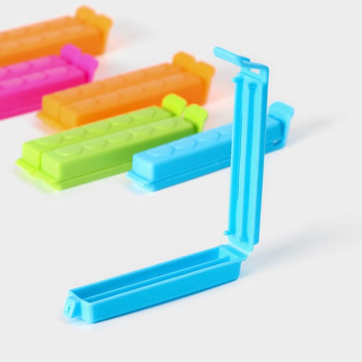 Цена за 2 шт. Зажимы для пакетов Доляна, 7.5 см, 10 шт., МИКС  фото 3