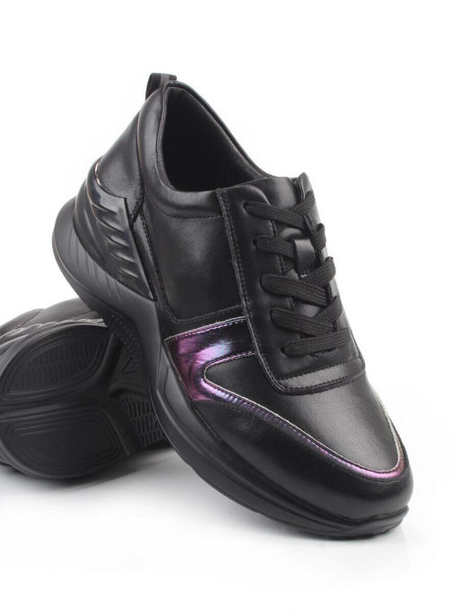 04-M27-21 BLACK Кроссовки женские (натуральная кожа)