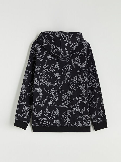Kap??onlu Bask?l? Erkek ?ocuk Sweatshirt - Waikiki фото 2