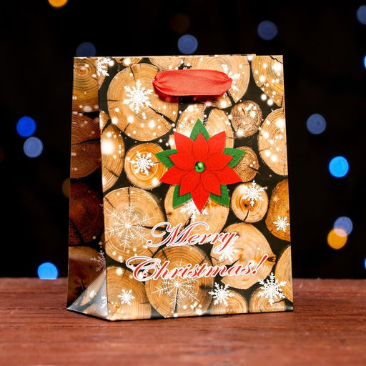 Цена за 12 шт. Пакет ламинированный Merry Christmas 11,5 х 14,5 х 6 см