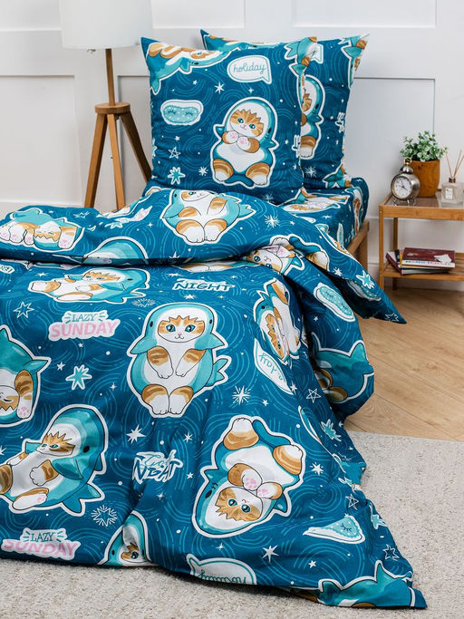 Наволочка 70*70 см, бязь Комфорт, детская расцветка (Кот Акула) - Ивановотекстиль фото 6