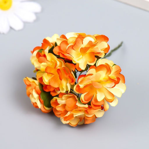 Цена за 23 шт. Декор для творчества «Пестрые цветы» МИКС, 9 см (1 набор=1 букету) в букете 6 цветков