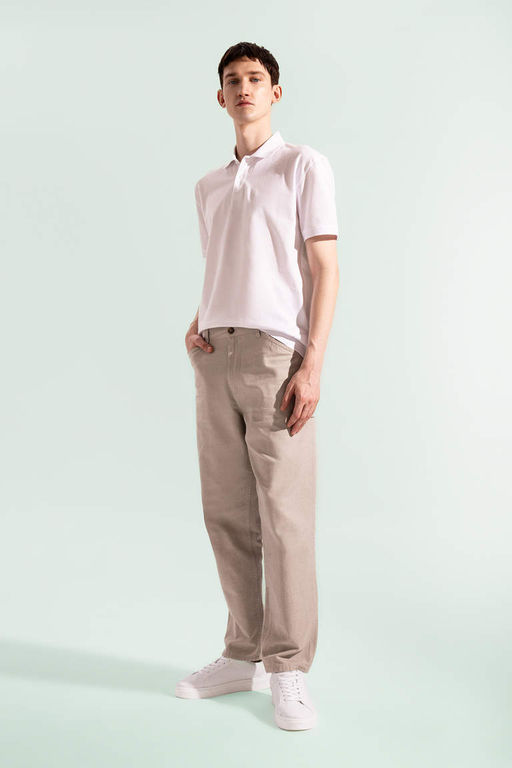 Relax Fit Rahat Kesim Yazl?k Pantolon Keten Kar?s?ml? Cepli Duz Paca - Defacto фото 6