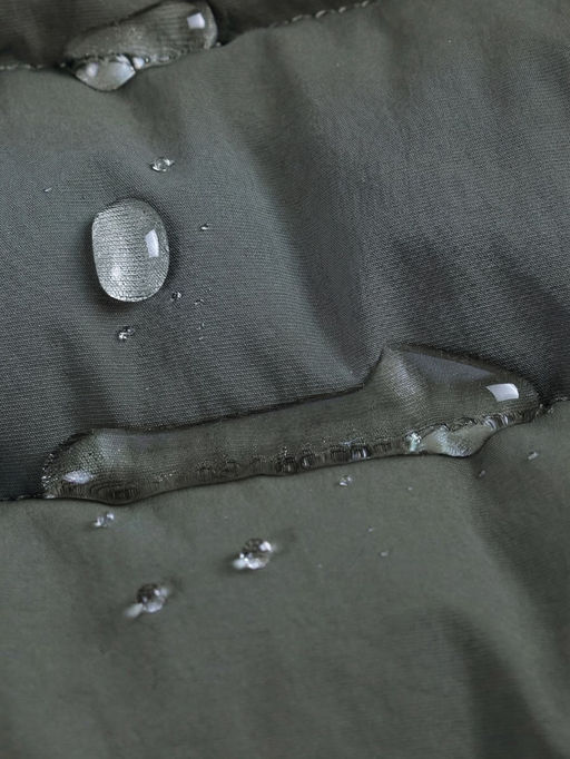 Куртка женская гибридная стёганая с капюшоном с графеновой подкладкой цвета хаки 9622_1Kh