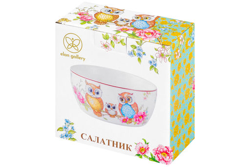Салатник 14*14*6 см 600 мл Совушки NEW BONE CHINA - Elan gallery фото 11