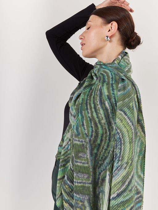 Большой, мягкий, тонкий и очень нежный двусторонний палантин с рисунком. - Tantino фото 4