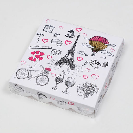 Цена за 5 шт. Коробка для печенья, «Париж», 15×15×3 см