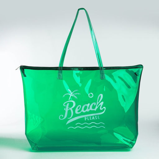 Сумка пляжная Beach please, 50*35*11, зелёный цвет - Nazamok фото 3