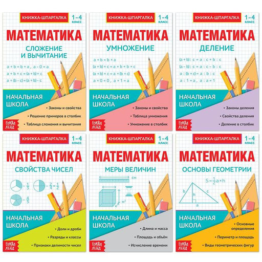 Шпаргалки для 14 кл. набор Основы математики 6 шт.