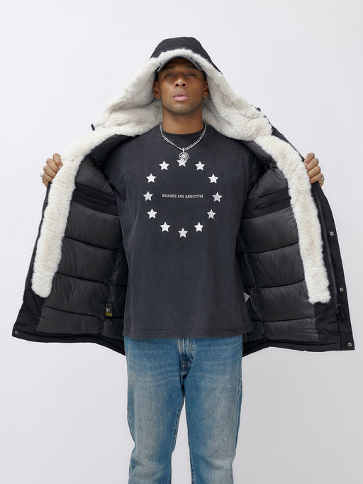 Парка мужская зимняя удлиненная с мехом хаки цвета 8753Ch - Mtforce фото 9