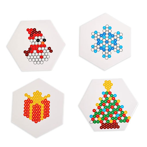 Аквамозаика Снеговик с ёлкой, магниты, 4 фигурки, 306 шариков