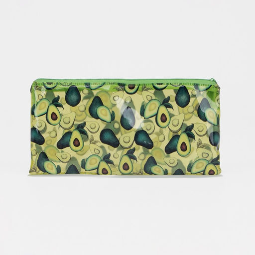 Косметичка-пенал на молнии, с рисунком Авокадо, зелёная - Simaland фото 2