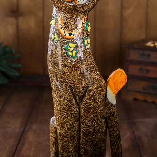 Фигура интерьерная «Кошка», 50 см, дерево