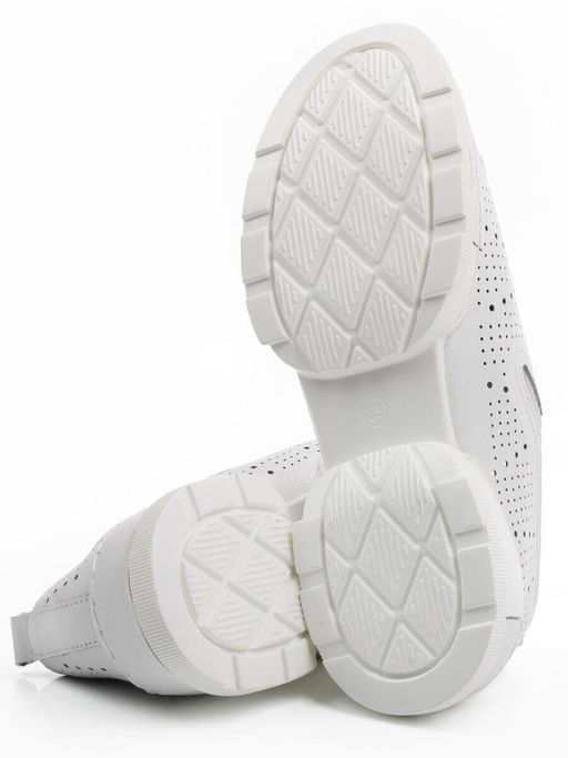 03-YB13-2 WHITE Полуботинки летние женские (натуральная кожа)