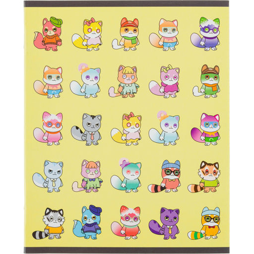 Цена за 2 шт. Тетрадь общая А5 48л NFT Котики желт ,клет,скреп, ВД-лак