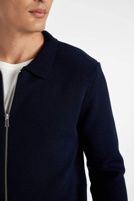 Кардиган стандартного кроя с воротником-поло - Defacto фото 5