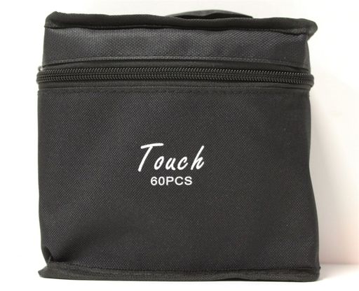 Набор скетчмаркеров двухсторонних 60цв. 1-7мм (092-60/7880/No name) спирт. основа, черный 4-гран. корпус, сумка на молнии