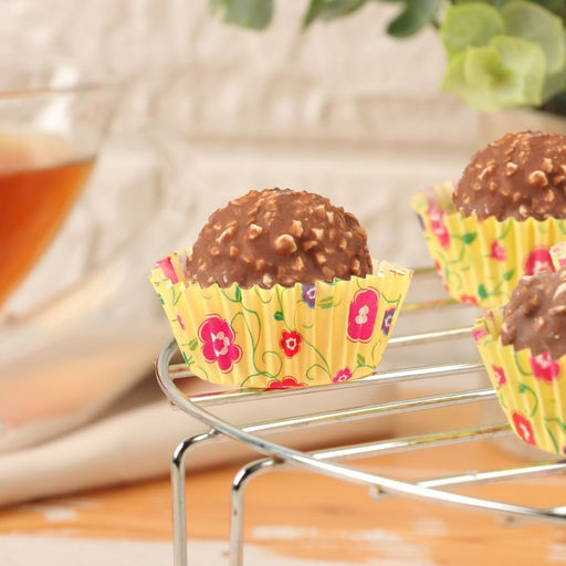 Цена за 300 шт. Форма для выпечки кексов бумажная UPAK LAND «Цветы», 3.5×2 см, одноразовая, жёлтая