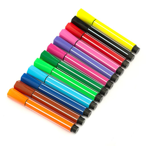 Фломастеры 12 цветов Jambo, утолщённые, в пластиковом пенале, вентилируемый колпачок, МИКС - Simaland фото 3