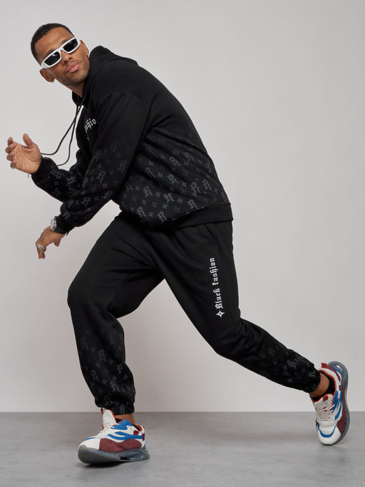 Спортивный костюм мужской трикотажный демисезонный черного цвета 12010Ch - Mtforce фото 23