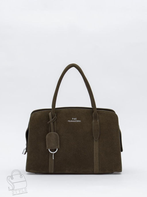 Сумка женская кожаная 2410YF d.khaki Polina&Eiterou в Новосибирске