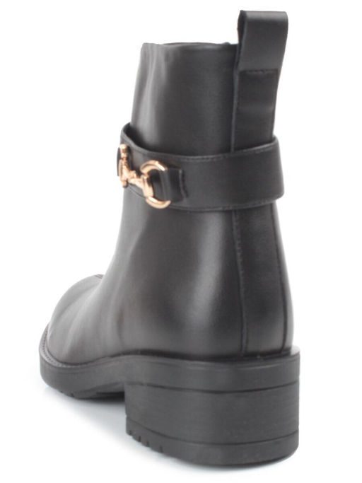 01-5575-1 BLACK Ботинки демисезонные женские (натуральная кожа, натуральная байка)