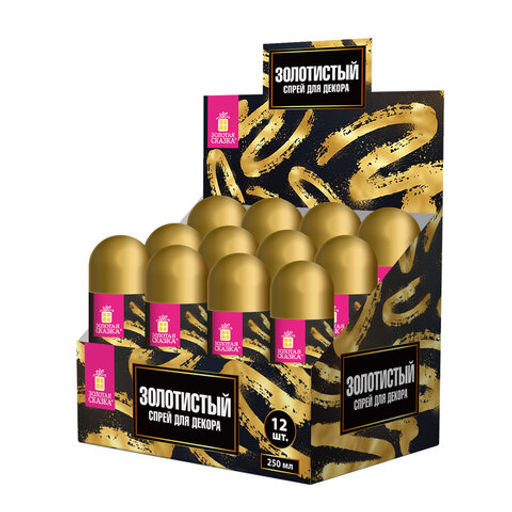 Спрей для декора ЗОЛОТИСТЫЙ, 250 мл, ЗОЛОТАЯ СКАЗКА