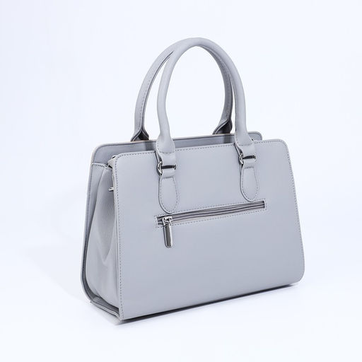 Сумка тоут на молнии, наружный карман, длинный ремень, цвет бежевый/серый - Simaland фото 2