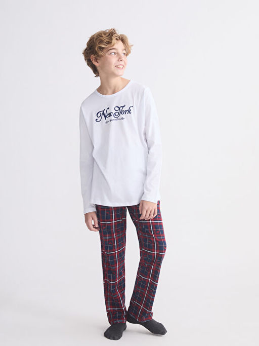 Bisiklet Yaka Erkek ?ocuk Pijama Tak?m?