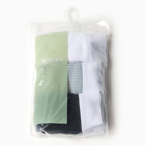 Набор трусов слипы MINAKU рубчик размер 48-50 (белый, бежевый, чёрный) 3 шт.