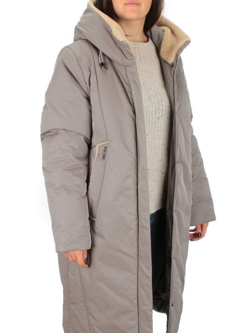 M-9079 GRAY/BEIGE Пальто зимнее женское CORUSKY (верблюжья шерсть) - Fashion фото 8