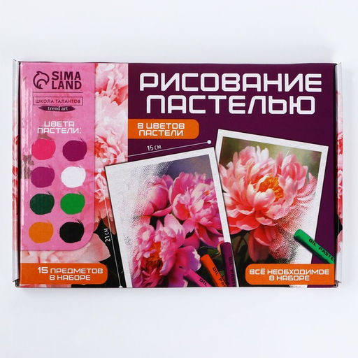 Набор для рисования масляной пастелью Пионы, 8 цветов, набор для творчества
