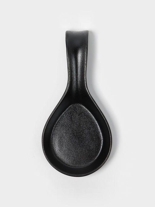 Подставка под ложку с поддоном Magistro «Галактика», фарфор, 23.5×10.5×5 см, чёрная