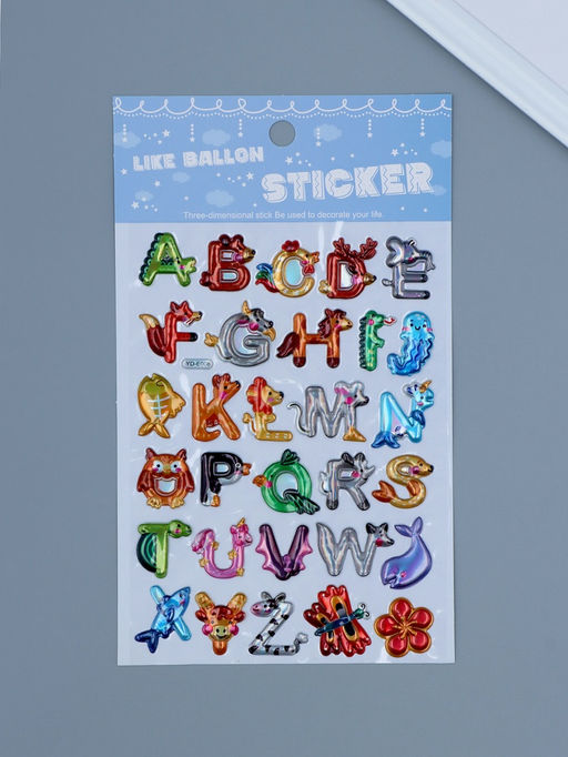 Цена за 3 шт. Наклейка интерьерная голография с металлическим отливом «Буквы», пластик, 9.5×27 см