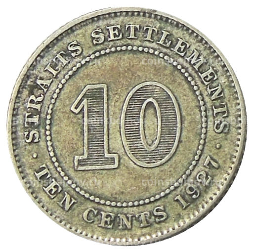 10 центов 1927 года Стрейтс Сетлментс