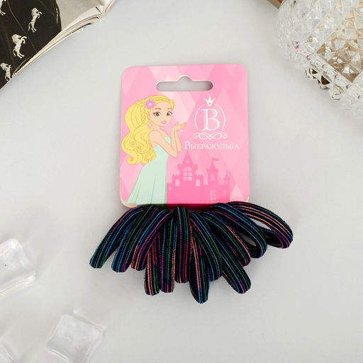 Цена за 3 шт. Резинки для волос «Махрушка», набор 12 шт., полосы перелив, 2.5 см