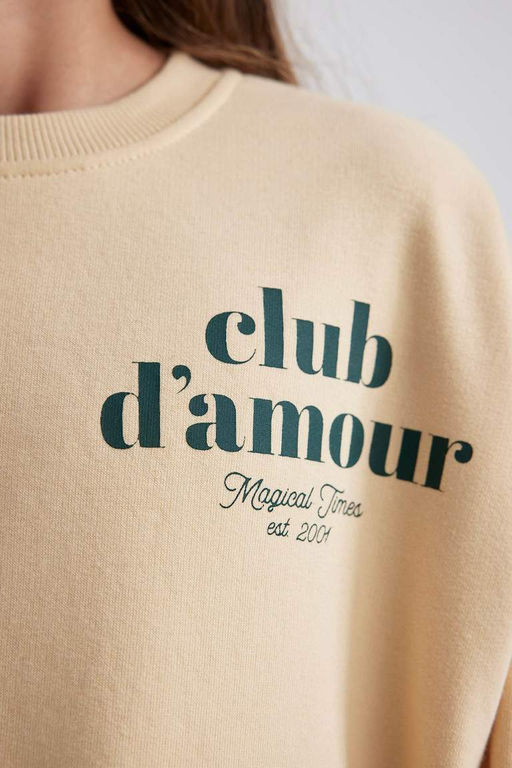 Толстовка оверсайз с принтом для девочек - Defacto фото 4