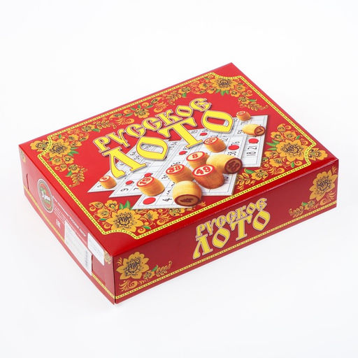 Русское лото деревянное «Семейное», 24 карточки, 50 фишек, 90 бочонков