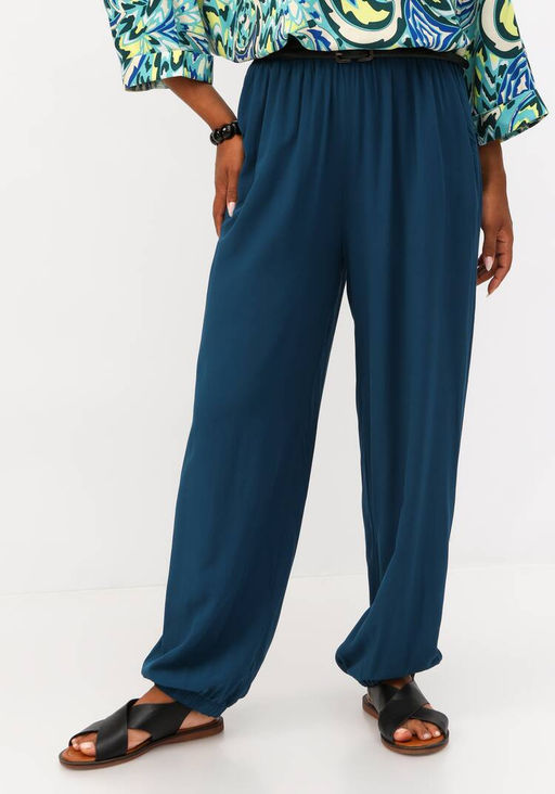Брюки-шаровары на резинке синий