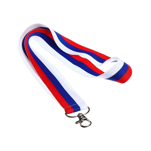 Цена за 50 шт. Лента для бейджа ширина -24 мм, длина-80 см с карабином, ТРИКОЛОР, Calligrata