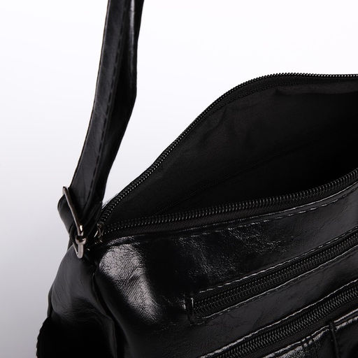 Сумка женская на одно плечо, на молнии, цвет чёрный - Simaland фото 5