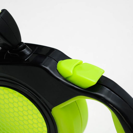 Рулетка Пижон светоотражающая, 3 м, до 15 кг, трос, прорезиненная ручка, зелёная  фото 3