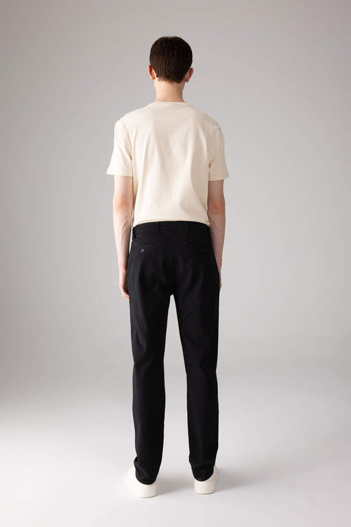Брюки-чиносы прямого кроя из габардина с карманом на молнии и парусиновой тканью стандартного кроя - Defacto фото 6
