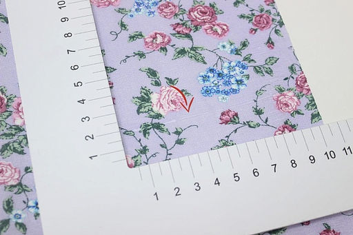 Ситец Цветущие розочки цв.сиренево-голубой, ш.0.8м, хлопок-100%, 85гр/м.кв - Купава фото 5