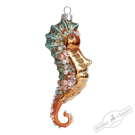 Морской конек аквамарин (стекло) 5х3х12,5 см