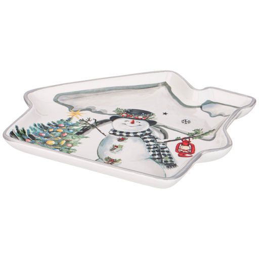 ТАРЕЛКА AGNESS С НОВЫМ ГОДОМ! В ФОРМЕ ДОМИКА 23,5*19*2,5 СМ (КОР=24ШТ.)  фото 3