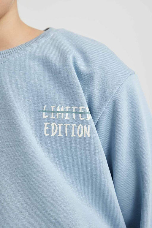 Толстовка с принтом для мальчиков с круглым вырезом на спине - Defacto фото 7