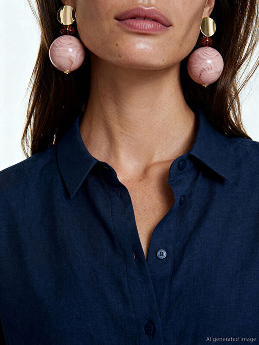 Ku?akl? Keten Kar???ml? G?mlek Elbise