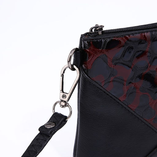 Сумка-клатч на молнии, цвет чёрный/красный - Simaland фото 8