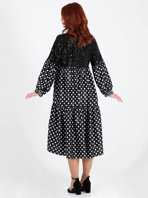 Платье больших размеров в горох - Almond фото 4